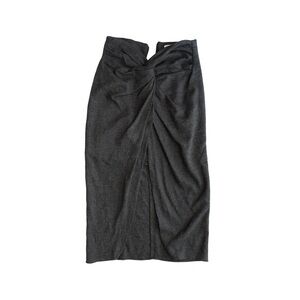 Zara Charcoal Knotted Midi Hi-low Skirt